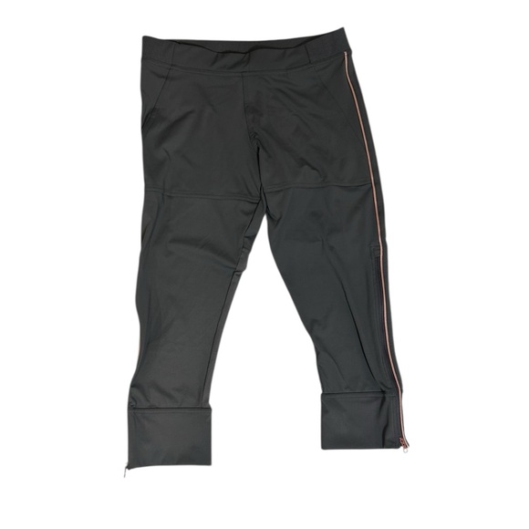 Adidas x Stella McCartney Mesh Cropped Zip Leggings Gray Pink Womens Medium - Picture 1 of 13